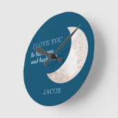 ムーンスターズ ネイビーブルー 白 ぬりりょく ベビー 名前 ラウンド壁時計 (傾斜)