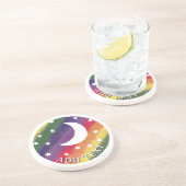 ムーンスターズ レインボー 水彩画 装飾 コースター (側面)