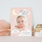 ムーンスターズArchフォトピンク誕生のお知らせ 箔招待状