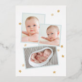 ムーンスターズArchフォトブルー誕生発表 箔招待状 (裏面)