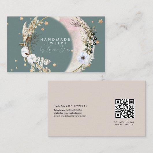 ムーンスターハンドメイドジュエリーアーティストフェイク金ゴールドD 名刺 (正面/裏面)