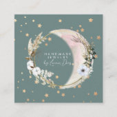 ムーンスターハンドメイドジュエリーアーティストフェイク金ゴールドE スクエア名刺 (正面)