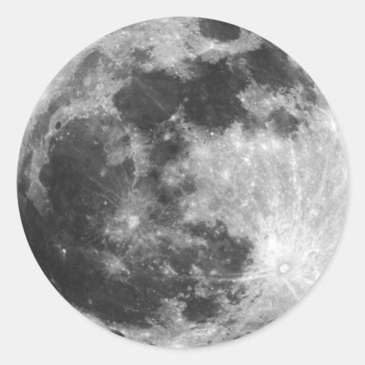 ムーンスティッカー銀河系宇宙星惑星の写真 ラウンドシール (正面)