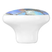 ムーンストーンと銀 – モザイク細胞 セラミックノブ (側面)