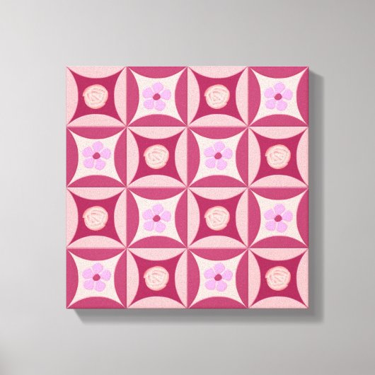 ムーンストーンバラとさくらんぼフラワーインザドア キャンバスプリント (正面)