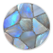 ムーンストーン宝石と銀 – モザイクセルズ抽象芸術 セラミックノブ (正面)