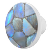 ムーンストーン宝石と銀 – モザイクセルズ抽象芸術 セラミックノブ (右)