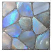 ムーンストーン宝石と銀 – モザイクセルズ抽象芸術 タイル (正面)