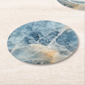 ムーンストーン宝石パターン ラウンドペーパーコースター (アングル)