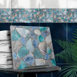 ムーンストーン、大理石と銀 – モザイクセル タイル