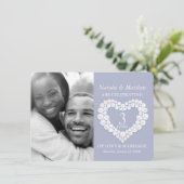 ムーンストー結婚ンハートの写真3年のパーティー 招待状 (スタンド正面)