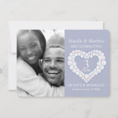 ムーンストー結婚ンハートの写真3年のパーティー 招待状 (正面)