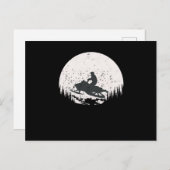 ムーンスノーモービルデザインを横切る ポストカード (正面/裏面)