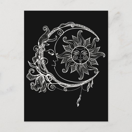 ムーンスピリチュアルクレセント太陽天文学星 ポストカード (正面)