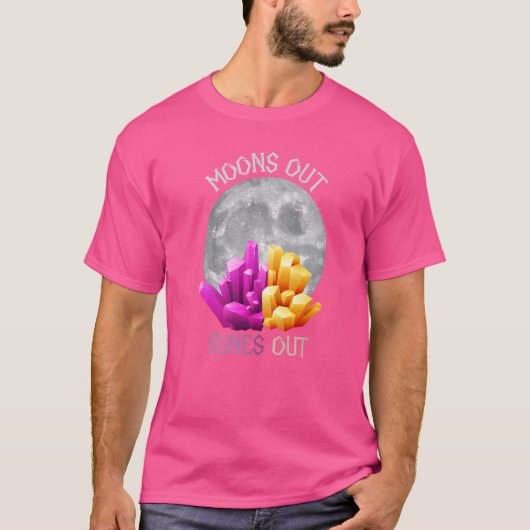 ムーンズアウトランズアウト石要素クリスタル Tシャツ (正面)