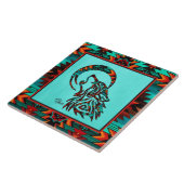 ムーンセラミックのタイルで部族の狼がハウリング タイル (側面)