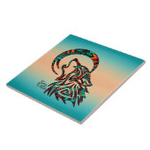 ムーンセラミックのタイルで部族の狼がハウリング タイル (側面)