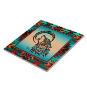 ムーンセラミックのタイルで部族の狼がハウリング タイル (側面)