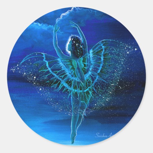 ムーンダンサーフェアリーのステッカー ラウンドシール (正面)