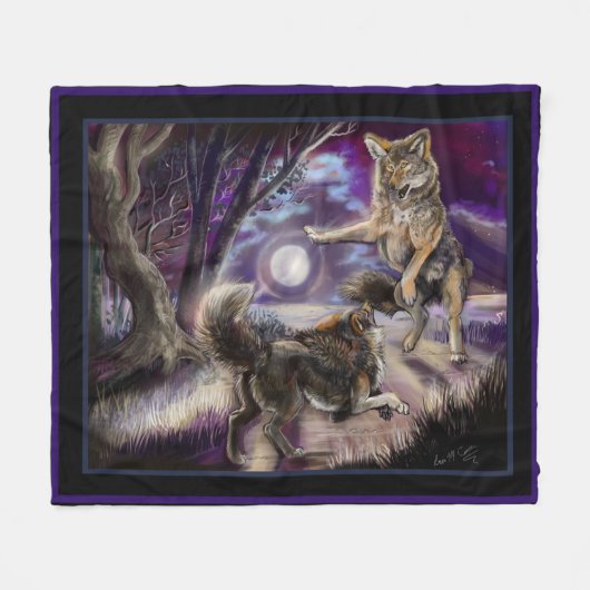 ムーンダンサー フリースブランケット (正面(横))