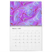 ムーンダンスクール抽象芸術アート カレンダー (2月 2027)