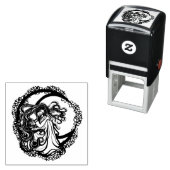 ムーンチャイルドブルーフローラムーン女神アートムーンチャイルド セルフインキングスタンプ (インサイチュ)