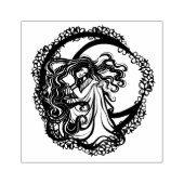 ムーンチャイルドブルーフローラムーン女神アートムーンチャイルド ラバースタンプ (インプリント)