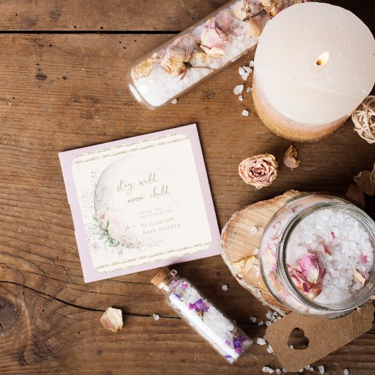 ムーンチャイルド | Boho Hippie Baby Shower スクエアシール