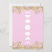 ムーンテンプルピンク&金ゴールド華美ベビーシャワー 招待状 (裏面)