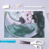 ムーンデコッページ付きピンクのゴシックの女の子紙 薄葉紙 (クラフト)