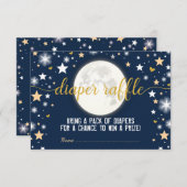 ムーントゥインクルスターズ男の赤ちゃんおむつラッフルチケット エンクロージャーカード (正面/裏面)