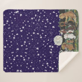 ムーンドッグネイビーブルーナイトスカイ子犬の星 シェルパブランケット (正面(横))
