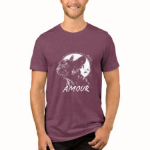 ムーンドッグ・アムールTシャツ - ロマンティックなフレンチゴシックペットデザイン
