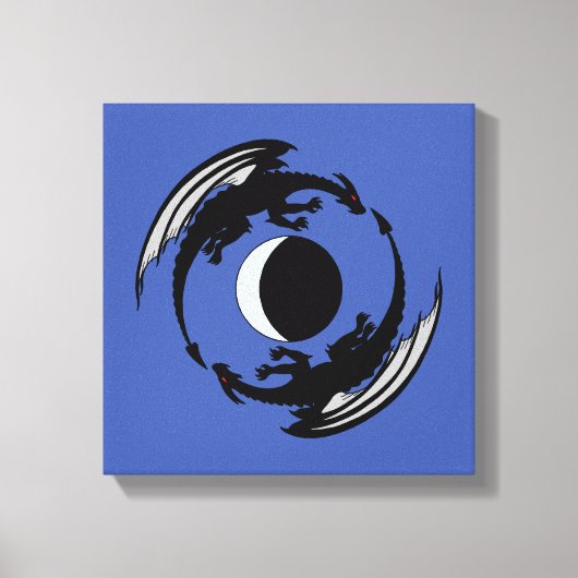 ムーンドラゴンズファンタジーデザインキャンバス印刷 キャンバスプリント (正面)