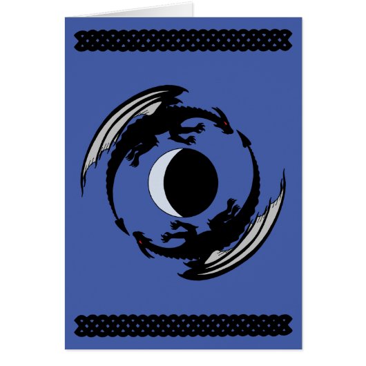 ムーンドラゴンズファンタジーデザイングリーティングカード (正面)