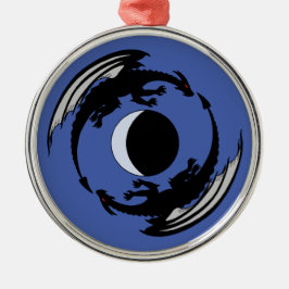ムーンドラゴンズファンタジーデザインメタルオーナメント メタルオーナメント