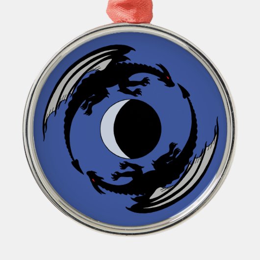 ムーンドラゴンズファンタジーデザインメタルオーナメント メタルオーナメント (正面)