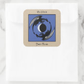 ムーンドラゴンズファンタジーデザイン蔵書票 スクエアシール (バッグ)