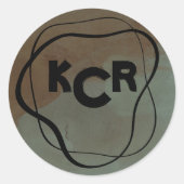 ムーンドードルのモノグラムのムーディダークサイド ラウンドシール (正面)