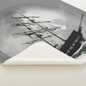 ムーンナイトスカイ帆船グラフィック幽霊のよく出るアート シェルパブランケット (3/4)