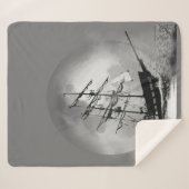 ムーンナイトスカイ帆船グラフィック幽霊のよく出るアート シェルパブランケット (正面(横))