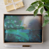 ムーンナイトトロピカルジャングル葉のシルバーブルー 薄葉紙 (ギフト)