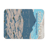 ムーンナショナルモニュメントアイダホレトロのクレーター マグネット (横)