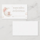 ムーンニュートラルおむつラッフル上のテディベア エンクロージャーカード (正面/裏面)