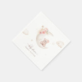 ムーンニュートラルのベビーシャワーの上にテディベア スタンダードカクテルナプキン (角)