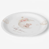 ムーンニュートラルのベビーシャワーの上にテディベア ペーパープレート (アングル)