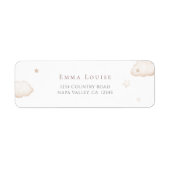 ムーンニュートラルのベビーシャワーの上にテディベア ラベル (正面)