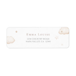 ムーンニュートラルのベビーシャワーの上にテディベア ラベル