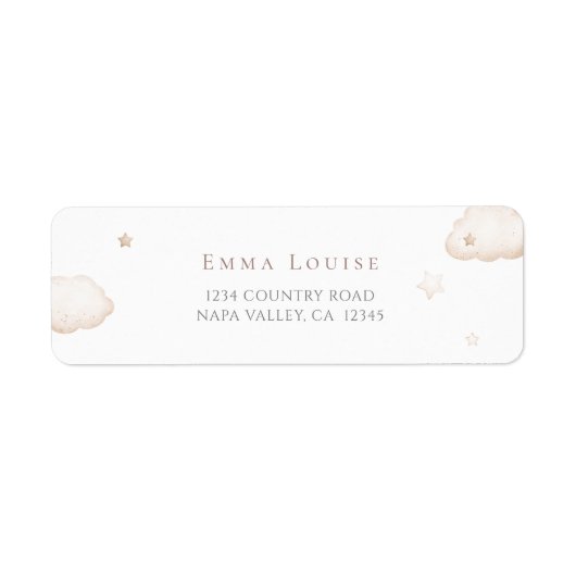 ムーンニュートラルのベビーシャワーの上にテディベア ラベル (正面)