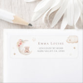 ムーンニュートラルのベビーシャワーの上にテディベア ラベル (インサイチュ)